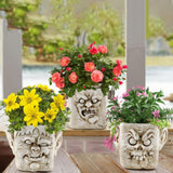 Funny Head Face Statue Flowerpot Plant Pot Polyresin for Decorating Entrance Scientific Freak