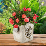 Funny Head Face Statue Flowerpot Plant Pot Polyresin for Decorating Entrance Scientific Freak