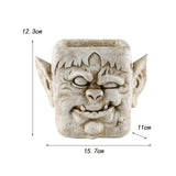Funny Head Face Statue Flowerpot Plant Pot Polyresin for Decorating Entrance Vampire