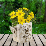 Funny Head Face Statue Flowerpot Plant Pot Polyresin for Decorating Entrance Vampire