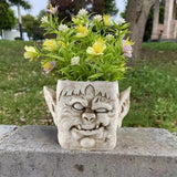 Funny Head Face Statue Flowerpot Plant Pot Polyresin for Decorating Entrance Vampire