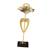 Maxbell Maxbell Metal Leaf Statue Sculpture Bedroom Farmhouse Cabinet Ball Ornament Figurine With Love 5x5x23.5cm