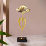 Maxbell Maxbell Metal Leaf Statue Sculpture Bedroom Farmhouse Cabinet Ball Ornament Figurine With Love 5x5x23.5cm