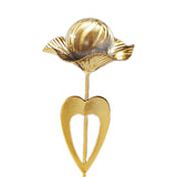 Maxbell Maxbell Metal Leaf Statue Sculpture Bedroom Farmhouse Cabinet Ball Ornament Figurine With Love 5x5x23.5cm