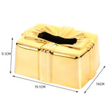 Tissue Box Holder Simple Tissue Box Dispenser for Table Bathroom Night Stand Gold