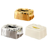 Tissue Box Holder Simple Tissue Box Dispenser for Table Bathroom Night Stand Gold