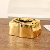 Tissue Box Holder Simple Tissue Box Dispenser for Table Bathroom Night Stand Gold