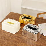 Tissue Box Holder Simple Tissue Box Dispenser for Table Bathroom Night Stand Gold