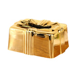 Tissue Box Holder Simple Tissue Box Dispenser for Table Bathroom Night Stand Gold