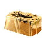 Tissue Box Holder Simple Tissue Box Dispenser for Table Bathroom Night Stand Gold