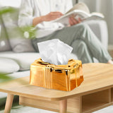 Tissue Box Holder Simple Tissue Box Dispenser for Table Bathroom Night Stand Gold