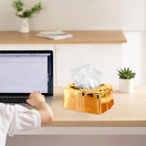 Tissue Box Holder Simple Tissue Box Dispenser for Table Bathroom Night Stand Gold