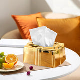 Tissue Box Holder Simple Tissue Box Dispenser for Table Bathroom Night Stand Gold
