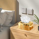 Tissue Box Holder Simple Tissue Box Dispenser for Table Bathroom Night Stand Gold