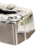 Tissue Box Holder Simple Tissue Box Dispenser for Table Bathroom Night Stand Silver