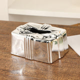 Tissue Box Holder Simple Tissue Box Dispenser for Table Bathroom Night Stand Silver
