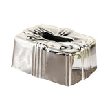Tissue Box Holder Simple Tissue Box Dispenser for Table Bathroom Night Stand Silver