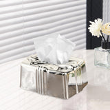 Tissue Box Holder Simple Tissue Box Dispenser for Table Bathroom Night Stand Silver