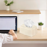 Tissue Box Holder Simple Tissue Box Dispenser for Table Bathroom Night Stand White