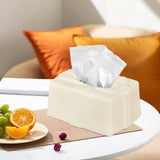Tissue Box Holder Simple Tissue Box Dispenser for Table Bathroom Night Stand White