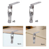 Maxbell 6x 90 Degree Buckle Hook Lock Bolt Hasp Latch Lock Bolt for Cabinet Door Box A