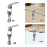 Maxbell 6x 90 Degree Buckle Hook Lock Bolt Hasp Latch Lock Bolt for Cabinet Door Box A