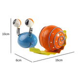 Maxbell Cute Snail Fence Decorations Metal Garden Decor for Porch Outdoor Flower Pot Orange Ball