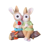 Maxbell Maxbell Desktop Rabbit Statue Hand Painted Tabletop Centerpiece for Lawn Indoor Yard