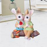 Maxbell Maxbell Desktop Rabbit Statue Hand Painted Tabletop Centerpiece for Lawn Indoor Yard