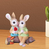Maxbell Maxbell Desktop Rabbit Statue Hand Painted Tabletop Centerpiece for Lawn Indoor Yard