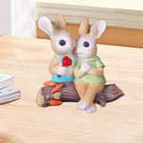 Maxbell Maxbell Desktop Rabbit Statue Hand Painted Tabletop Centerpiece for Lawn Indoor Yard