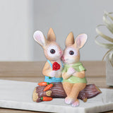 Maxbell Maxbell Desktop Rabbit Statue Hand Painted Tabletop Centerpiece for Lawn Indoor Yard