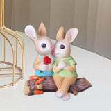 Maxbell Maxbell Desktop Rabbit Statue Hand Painted Tabletop Centerpiece for Lawn Indoor Yard