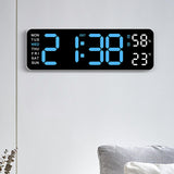 Maxbell Digital Alarm Clock Modern Design Wall Mount for Living Room Desktop Bedroom Blue Light