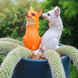 Maxbell Maxbell Resin Fox Figurine Animal Model Art Crafts Ornament Woodland Animal Figurine Looking Back Orange