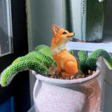 Maxbell Maxbell Resin Fox Figurine Animal Model Art Crafts Ornament Woodland Animal Figurine Looking Back Orange