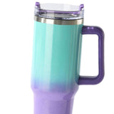 Maxbell Maxbell 40oz Tumbler with Handle Lid Reusable Coffee Travel Mug for Car Home Camping green and violet