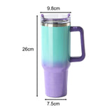 Maxbell Maxbell 40oz Tumbler with Handle Lid Reusable Coffee Travel Mug for Car Home Camping green and violet