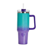 Maxbell Maxbell 40oz Tumbler with Handle Lid Reusable Coffee Travel Mug for Car Home Camping green and violet