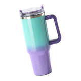 Maxbell Maxbell 40oz Tumbler with Handle Lid Reusable Coffee Travel Mug for Car Home Camping green and violet