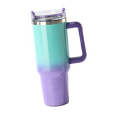 Maxbell Maxbell 40oz Tumbler with Handle Lid Reusable Coffee Travel Mug for Car Home Camping green and violet