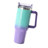 Maxbell Maxbell 40oz Tumbler with Handle Lid Reusable Coffee Travel Mug for Car Home Camping green and violet