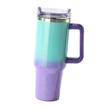 Maxbell Maxbell 40oz Tumbler with Handle Lid Reusable Coffee Travel Mug for Car Home Camping green and violet