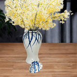 Maxbell Maxbell Blue and White Ginger Jar Chinese Ceramic Vase Flower Arrangement Collection 28cmx28cmx61cm