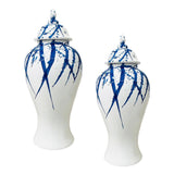 Maxbell Maxbell Blue and White Ginger Jar Chinese Ceramic Vase Flower Arrangement Collection 28cmx28cmx61cm