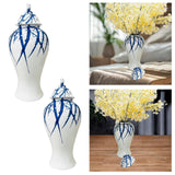 Maxbell Maxbell Blue and White Ginger Jar Chinese Ceramic Vase Flower Arrangement Collection 28cmx28cmx61cm