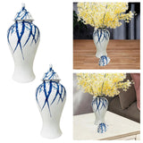 Maxbell Maxbell Blue and White Ginger Jar Chinese Ceramic Vase Flower Arrangement Collection 28cmx28cmx61cm