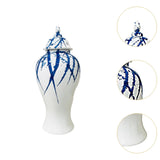 Maxbell Maxbell Blue and White Ginger Jar Chinese Ceramic Vase Flower Arrangement Collection 28cmx28cmx61cm
