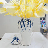 Maxbell Maxbell Blue and White Ginger Jar Chinese Ceramic Vase Flower Arrangement Collection 28cmx28cmx61cm