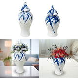 Maxbell Maxbell Flower Vase Container Porcelain Ginger Jar with Lid for Bedroom Desk Wedding 17x17x35cm